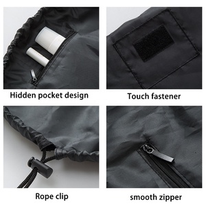 Sac de rangement de voyage avec cordon de serrage Oxford multifonctionnel avec logo personnalisé Sac de sympathie Fermeture à glissière avec cordon de serrage paresseux pour maquillage cosmétique - Product Image 4