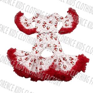 DH ODM Floral Luxury <strong>Christmas</strong> Toddler Girls Clothing Sets with Spandex/Polyester Knit Fabric Custom Logo - Product Image 5