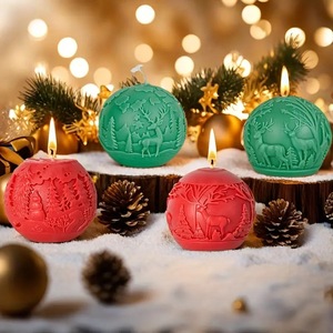 Christmas Relief Ball <b>Candle</b> <b>Mold</b> Diy Reindeer Tree Silicone <b>Mold</b> For Home Decor - Product Image 1