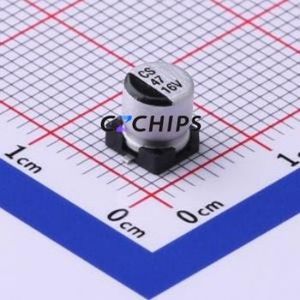 Condensador Electrolítico de Aluminio SMD CS1C470M-CRD54, D5xL5.4mm 47uF 20% 16V 5mm - Product Image 1