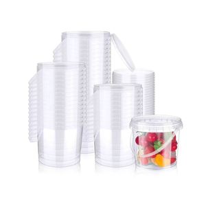Seau en plastique jetable PP de 700 ml, transparent, avec poignées, pour les boissons aux fruits - Product Image 1