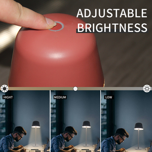 Hiện đại pin đèn trang trí nội thất thay đổi độ sáng cạnh giường ngủ tafellamp tisch lampe cảm ứng thanh có thể sạc lại không dây LED bàn đèn nhà hàng - Product Image 2