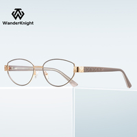 Kacamata Wanita Model Cat Eye Anti-Blue Light Bingkai Penuh Segitiga Solid Grosir Kacamata Optik Logo Kustom RUISEN Model 3163