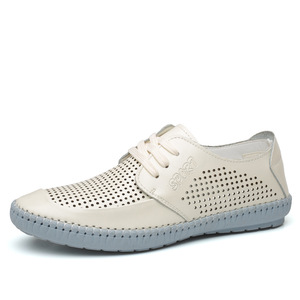 Sandali da uomo estivi, vera pelle, traspirante, cavo, di mezza età, bianco, scarpe da papà, Sole morbido, scarpe da uomo con superficie morbida - Product Image 5