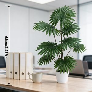 Plante Artificielle Tropicale en Pot, Fausses Feuilles Vertes, Faux Monstera, Caladium, Palmier pour la Décoration de la Maison, du Café, de l'Hôtel, du Bureau, Vente en Gros - Product Image 3