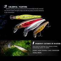 Leurre flottant pour la pêche hivernale au bar rayé multicolore, 85 mm, 9 g, avec hameçon