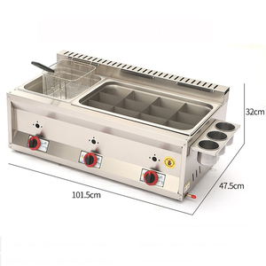 Friteuse à gaz commerciale de comptoir 8L+8L+8L pour restaurant, friteuse industrielle à gaz pour beignets/frites/beignets avec panier de friture - Product Image 2