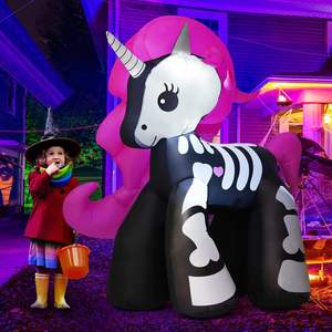 Custom Halloween Skeleton <strong>Unicorn</strong> Inflatable Yard Decoration Cute LED Lights for Outdoor <strong>Party</strong> Decorations - Product Image 2