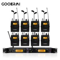 Système de monitoring intra-auriculaire sans fil EM8 UHF avec 8 récepteurs pour performance scénique, système de monitoring audio IEM pour groupe, système de casques de monitoring
