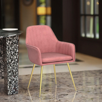 Chaise de salle à manger moderne de luxe en velours avec structure en métal mobilier pour hôtels et bureaux à domicile chaises de salle de bains et appartements