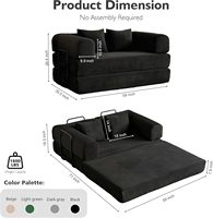 Komprimierbares Cord-Modulsofa, Halb Umrandete Armlehne, Hochelastischer Schaumstoff-Tagesbett für Wohnzimmer und Apartment