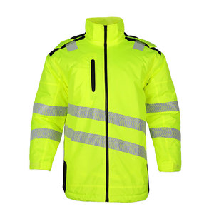 Veste de travail jaune fluorescente avec bandes réfléchissantes pour atelier, usage extérieur, manteau d'hiver rembourré en coton - Product Image 2