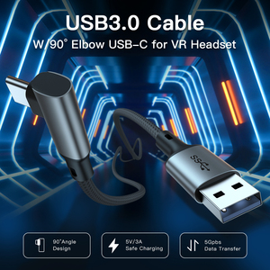 USB A Để C 3.0 Cáp 90 Góc VR Cáp 5V 3A Loại C USB Nhanh Chóng Sạc Cáp Dữ Liệu Cho Điện Thoại Di Động Để PS5 Android - Product Image 6