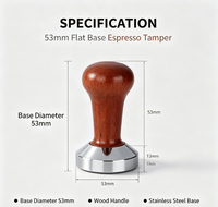 Tasseur à expresso en bois 51 mm 53 mm avec base plate en acier inoxydable pour café à domicile