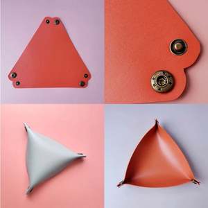 Plateaux de rangement pliables, plateaux décoratifs pour la maison, plateaux à dés pour clés, portefeuilles, pièces de monnaie, plateaux en cuir, décoration créative, organisateur de bureau - Product Image 4