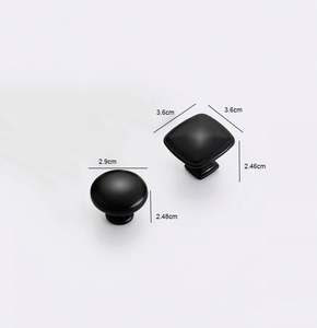 WEKIS Poignées de tiroir d'armoire en métal noir de style américain et européen Poignées de meubles noires de forme ronde solides simples - Product Image 3
