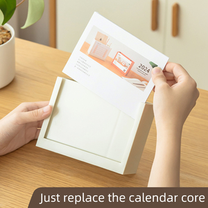 OEM/ODM 2 en 1 Conteneur de rangement pour crayons d'étudiant Organisateur de bureau avec cartes de calendrier Porte-stylo portable - Product Image 4