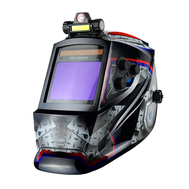 TRQ alta sensibilidad sensor automatico oscuro 9-13 sombra gama casco con LED headlight casco de soldadura