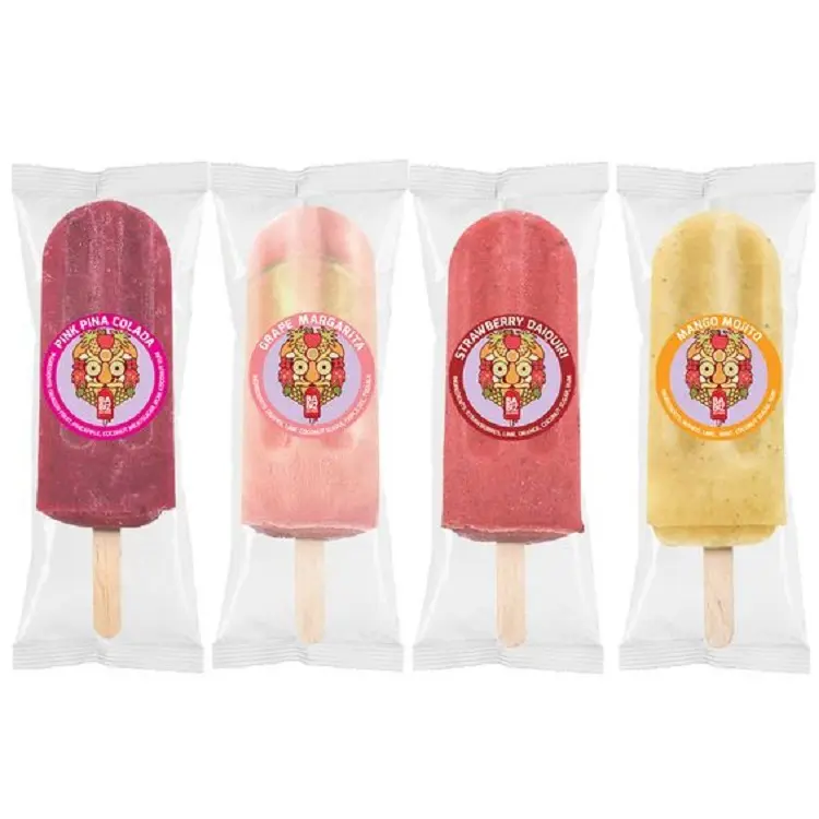 customised Food grade eat seal ice candy ice cream bar Popsicle pouch transparent pouch packaging