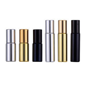 Botol parfum rol Gel UV 5ml 10ml botol kaca berwarna emas perak hitam rol baja tahan karat untuk obral layar bola - Product Image 1