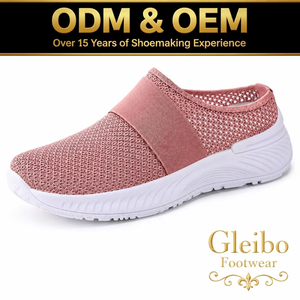 Chaussures décontractées légères et minimalistes pour femmes, en maille respirante, à enfiler, pour printemps, automne et été, grandes tailles, talon bas, couleur unie, ODM OEM - Product Image 1