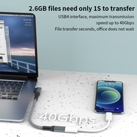 Câble de charge USB4.0 Thunderbolt 4/3 Pro Max 40Gbps Transfert de données 8K60Hz HD Video Audio Nylon Computer Video Audio Accessories