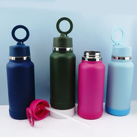 Nouvelle Bouteille Isotherme Magnétique 32oz avec Support Téléphone Magsafe, Tasse de Voyage Réutilisable avec Couvercle et Pailles pour Camping