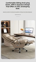 Fauteuil de Direction Moderne à Dossier Haut en Cuir Véritable avec Commande Vocale, Massage, Chargement USB, Moteur Silencieux, Rotation 360°, Chromé, pour Bureau à Domicile