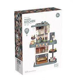 Cocina de Juguete de 72CM con Vapor, Luces y Música, 43 Piezas, Juego de Cocina de Imitación, Color Rojo y Verde, Juego Educativo de Roles - Product Image 5