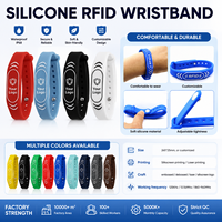 Pulsera RFID de Silicona con Logotipo Personalizado, Pulsera RFID de Silicona Impermeable de 13.56MHz F08 para Control de Acceso, Pagos sin Efectivo y Eventos
