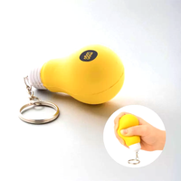Mainan Bola Anti-Stres Bentuk Lampu, Bahan PU Foam Lembut, Hadiah untuk Promosi & Souvenir Gantungan Kunci
