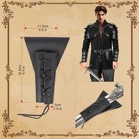 Mittelalterliches Leder-Herrenkostüm-Set: Piratenhemd Wikinger-Umhang Gürtel Schulterpanzer Schwerttasche für Cosplay, Wikinger LARP