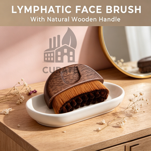 Kundenspezifischer Logo-Halbmond-Lymph-Konturenpinsel, Gesichtsmassagebürste, tragbarer Beauty-Foundation-Pinsel - Product Image 3