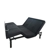 Lit double électrique à commande par application, base réglable, base pliable, fonction de massage, cadre de lit en chêne doux et en fer pour chambre à coucher
