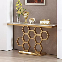Mobilier d'hôtel doré design italien noir pas cher miroir table d'entrée console noir