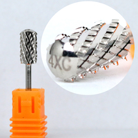 Outils de manucure professionnels, fraises à ongles en carbure de tungstène 3/32" grandes, lisses, 3XC 4XC, argent/or, forme conique, pour salon de manucure
