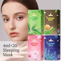 KORMESIC masque de sommeil pour le visage 4ml * 20 vente en gros algues réparateur escargot Anti-rides thé vert apaisant fleur de cerisier éclaircissant
