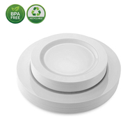 Assiette de restaurant en plastique écologique incassable ronde 7/9/10,25'' pour salade et dessert en PS