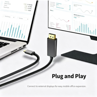 Type-C to DP Adapter Cable 4K 60Hz Mobile Phone Laptop to Large Screen Monitor HD Screen Casting Cable 1.8M