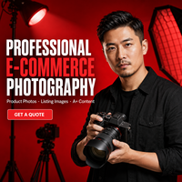 20年电商摄影服务经验 AMZ eBay Shopify 白色背景 A+ 内容网站 人工智能支持工具 铝合金