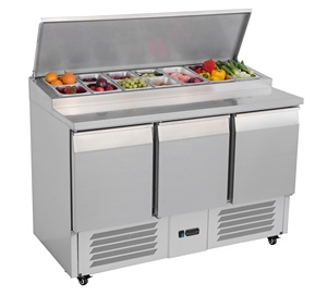 Thương Mại Duy Nhất Nhiệt Độ Thép Không Gỉ 201/304 Salad Bar <span class=keywords><strong>Fan</strong></span> Làm Mát LED Tùy Chỉnh Màu Sắc Chuẩn Bị Bảng Tủ Đông - Product Image 3