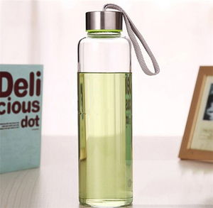 Bouteille d'eau en <span class=keywords><strong>verre</strong></span> borosilicate sans BPA de 18 oz (500 ml, 350 ml-1 L) personnalisable avec manchon et bouchon en acier inoxydable - Product Image 3