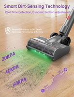 Aspirateur à main sans fil 60KPa 600W 4 modes de vitesse Mode automatique intelligent Longue autonomie Tige flexible Charge rapide Utilisation en voiture