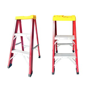 Cách nhiệt an toàn đôi bên gấp FRP sợi thủy tinh Thang nhôm bước với khay công cụ - Product Image 1