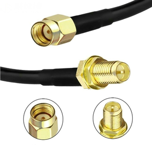 Câble coaxial RP-SMA <span class=keywords><strong>m</strong></span>âle vers femelle de 30 cm à faible perte, plaqué or, RG58, pour extension <span class=keywords><strong>d</strong></span>'<span class=keywords><strong>antenne</strong></span> WiFi, routeur LAN, adaptateur réseau sans fil - Product Image 3