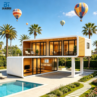 Mini-villa hôtel de luxe personnalisée, conteneur modulaire portable de 20 ou 40 pieds, type Apple Cabin, couleur personnalisée, 2 à 3 chambres