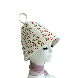 Juego de Sauna, Gorro de Fieltro de Lana Gris, Cojín de 54-56 cm, Bordado a Máquina, Cuatro Estaciones, Baño de Vapor Ruso, Accesorios para Baño - Product Image 1