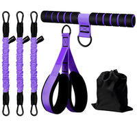 Equipo de Ejercicio con Cuerda de Resistencia Portátil, Entrenador de Fitness Ajustable para Entrenamiento de Fuerza de Brazos, Piernas y Abdomen