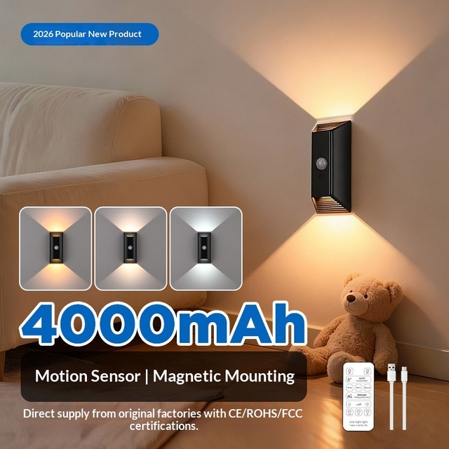 FY889 Remote-Controlled Rechargeable LED Wall Light Motion Sensor | Magnetic Wireless Night Light | Dimmable Modern Design for