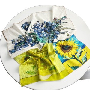 Women's Cotton Scarf Oil Painting Style 100% Cotton Spring 2026 Neck <b>Wrap</b> <b>Shawl</b> Fashion Elegant Light Luxury - Product Image 5